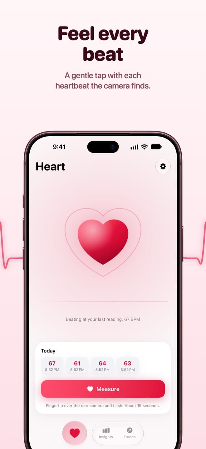 A gentle tap with each heartbeat